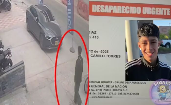 Un mes después, la familia del joven desaparecido en Bogotá sigue sin respuestas; las cámaras captaron su ingreso a un local, pero nunca su salida.